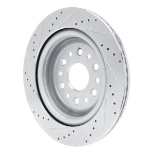 Ram 1500 Brake Rotor (1) - Rear Right - R1 Concepts - Drilled & Slotted - Silver - `19-`25